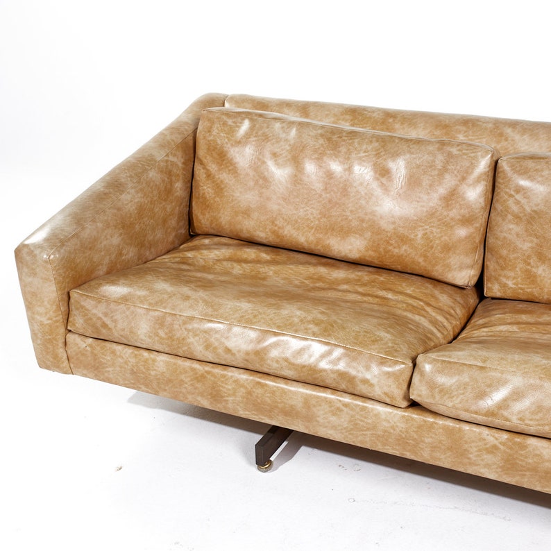 Metropolitan Mid Century Bronze Base Sofa mcm image 7