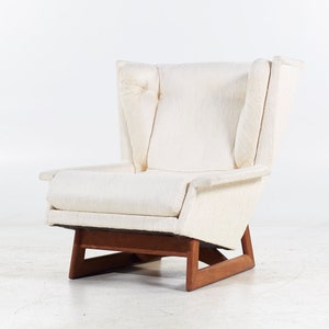 Adrian Pearsall for Craft Associates Mid Century Walnut Wingback Chair mcm image 3