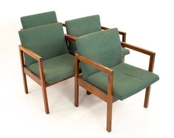 Mid Century Walnut Armchairs - Set of 4 - mcm