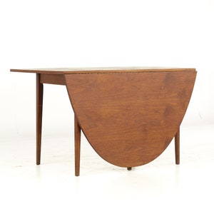 Jack Cartwright for Founders Mid Century Walnut Drop Leaf Dining Table mcm image 1