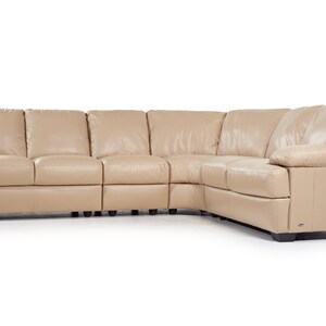 Natuzzi Mid Century Leather Sectional Sofa mcm image 3