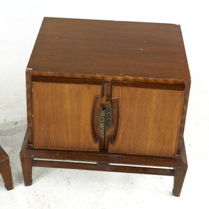 Helen Hobey Baker Mid Century Walnut Nightstands Pair mcm image 8