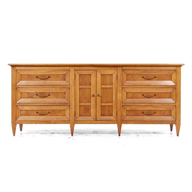 Tomlinson Sophisticate Mid Century Walnut Lowboy Dresser mcm image 2