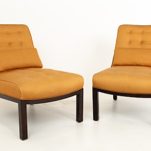 Edward Wormley para Dunbar Mid Century Slipper Lounge Chairs - Pair - mcm