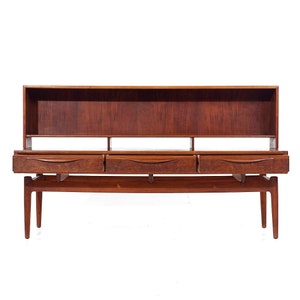 Kurt Ostervig Mid Century Danish Rosewood Low Credenza Bookcase mcm image 6