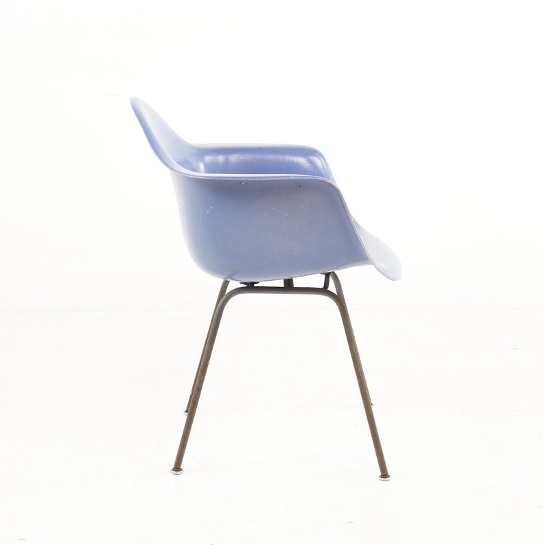 Eames for Herman Miller Mid Century Blue Fiberglass Shell Chair mcm image 4