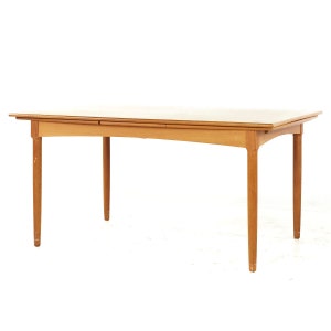 Kurt Ostervig Style Mid Century Teak Hidden Leaf Dining Table mcm image 3