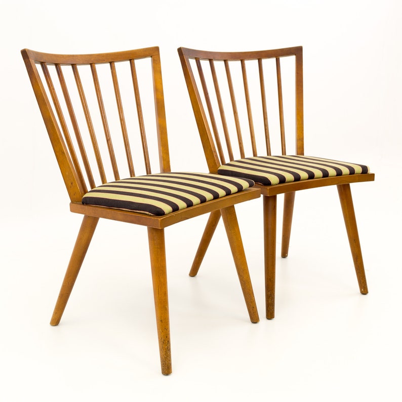 mcm Leslie Diamond for Conant Ball Mid Century Modern Windsor Dining Chairs