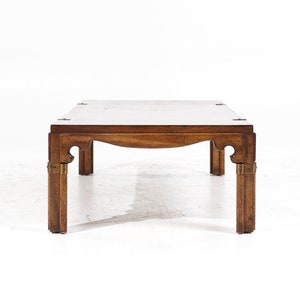 Drexel Contemporary Walnut and Brass Coffee Table image 4
