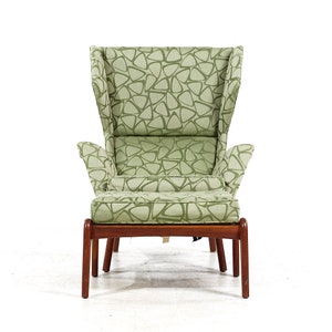 Adrian Pearsall for Craft Associates Mid Century Walnut Wingback Chair and Ottoman mcm image 2