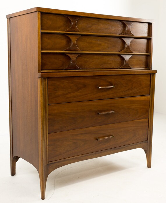 Lane Perception Mid Century Walnut Highboy Dresser, Mid Century Modern  Furniture