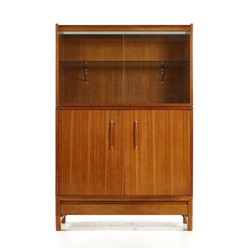 John Keal for Brown Saltman Mid Century Bleached Mahogany Buffet and Hutch mcm image 2