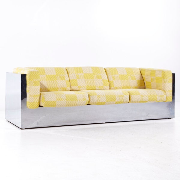 Milo Baughman for Thayer Coggin Mid Century Chrome Sofa - mcm