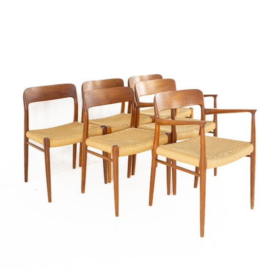 Niels Otto Moller Model 75 Mid Century, Niels Moller Dining Chairs 75 Inches