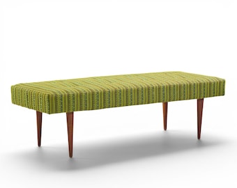 Milo Baughman for Thayer Coggin Mid Century Walnut Upholstered Bench - mcm