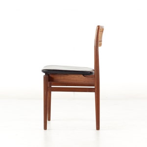 Erik Wørts Mid Century Danish Teak and Cane Dining Chairs Set of 6 mcm image 5