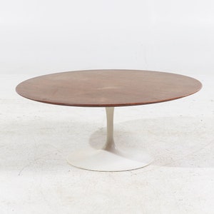 Eero Saarinen for Knoll Mid Century Tulip Walnut Coffee Table mcm image 5