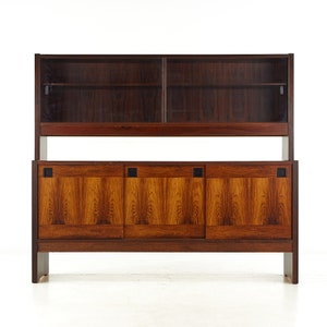 Dyrlund Style Mid Century Rosewood Buffet and Hutch mcm image 2