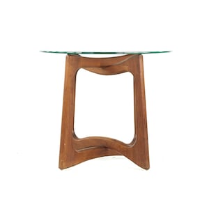 Adrian Pearsall Mid Century Walnut and Glass Side Tables Pair mcm image 4