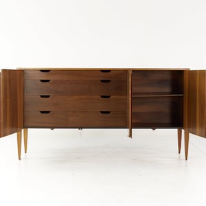 Gio Ponti for Singer and Sons Mid Century Walnut Model 2160 Cabinet mcm image 5