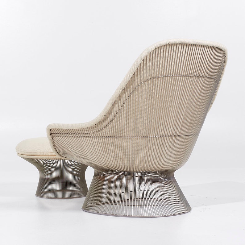 Warren Platner for Knoll Mid Century Easy Lounge Chair and Ottoman mcm image 6