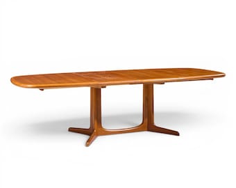 Rasmus Mid Century Danish Teak Expanding Dining Table with 2 Leaves - mcm