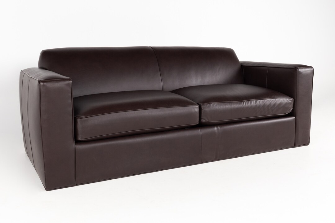 Walter E Smith Contemporary Leather Sleeper Sofa Etsy