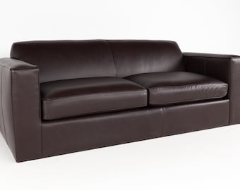 Walter E Smith Contemporary Leather Sleeper Sofa