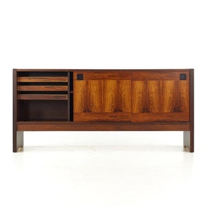 Dyrlund Style Mid Century Rosewood Buffet and Hutch mcm image 8