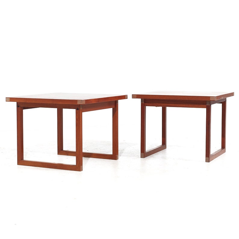 Rud Thygesen for Heltborg Møbler Mid Century Danish Teak Side Tables Pair mcm image 2