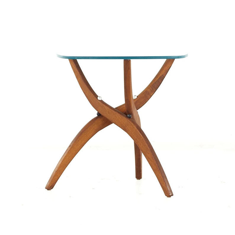 Forest Wilson Mid Century Walnut Side Tables Pair mcm image 7