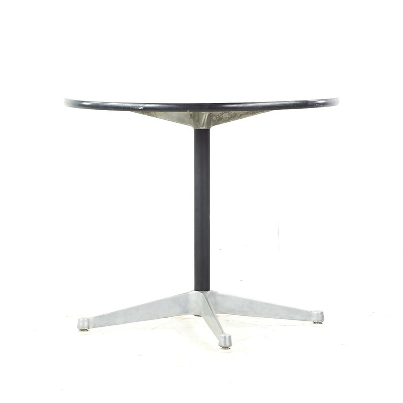 Eames for Herman Miller Mid Century Round White Laminate Side Table mcm image 5