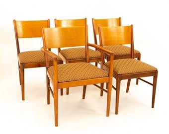 Broyhill Style Mid Century Walnut Dining Chairs - Set of 5 - mcm