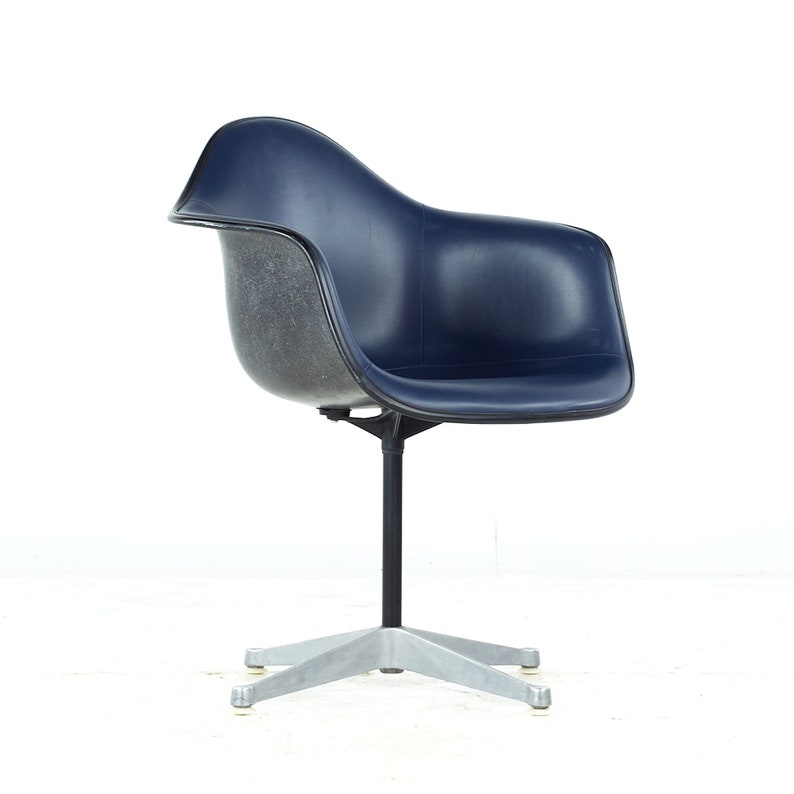 Charles Eames for Herman Miller Mid Century Upholstered Shell Office Chair mcm image 1