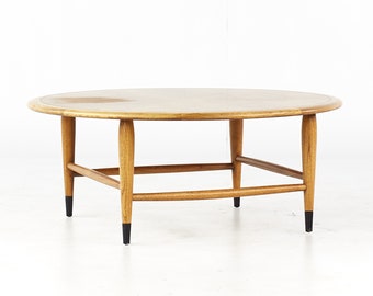 Lane Acclaim Mid Century Round Dovetail Inlay Coffee Table - mcm