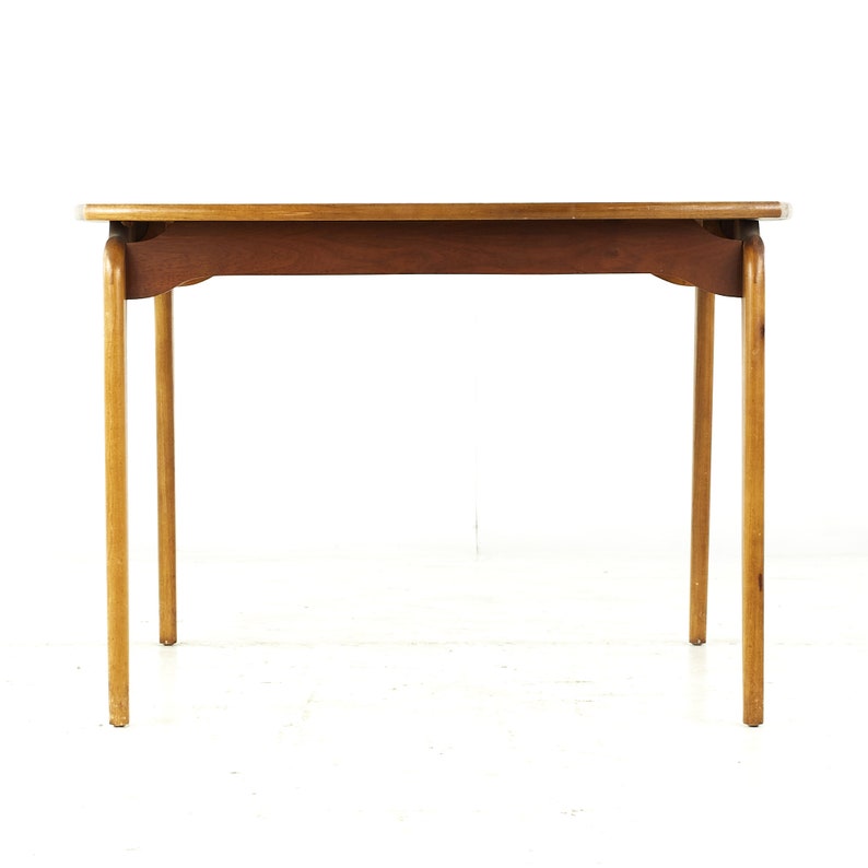 Lane Perception Mid Century Walnut Expanding Dining Table with 2 Leaves mcm image 5