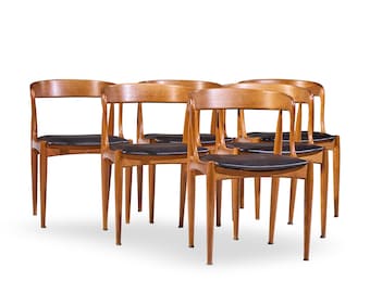 Johannes Andersen for Uldum Møbelfabrik Danish Teak Dining Chairs - Set of 6 - mcm