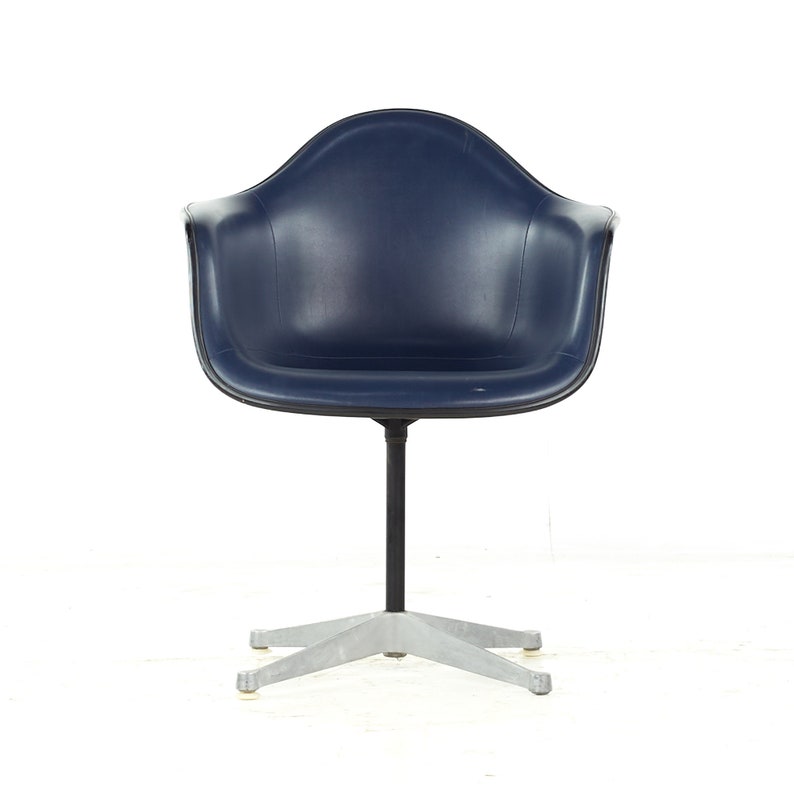 Charles Eames for Herman Miller Mid Century Upholstered Shell Office Chair mcm image 2