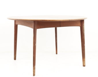 Uldum Mobelfabrik Style Mid Century Danish Teak Round Dining Table - mcm