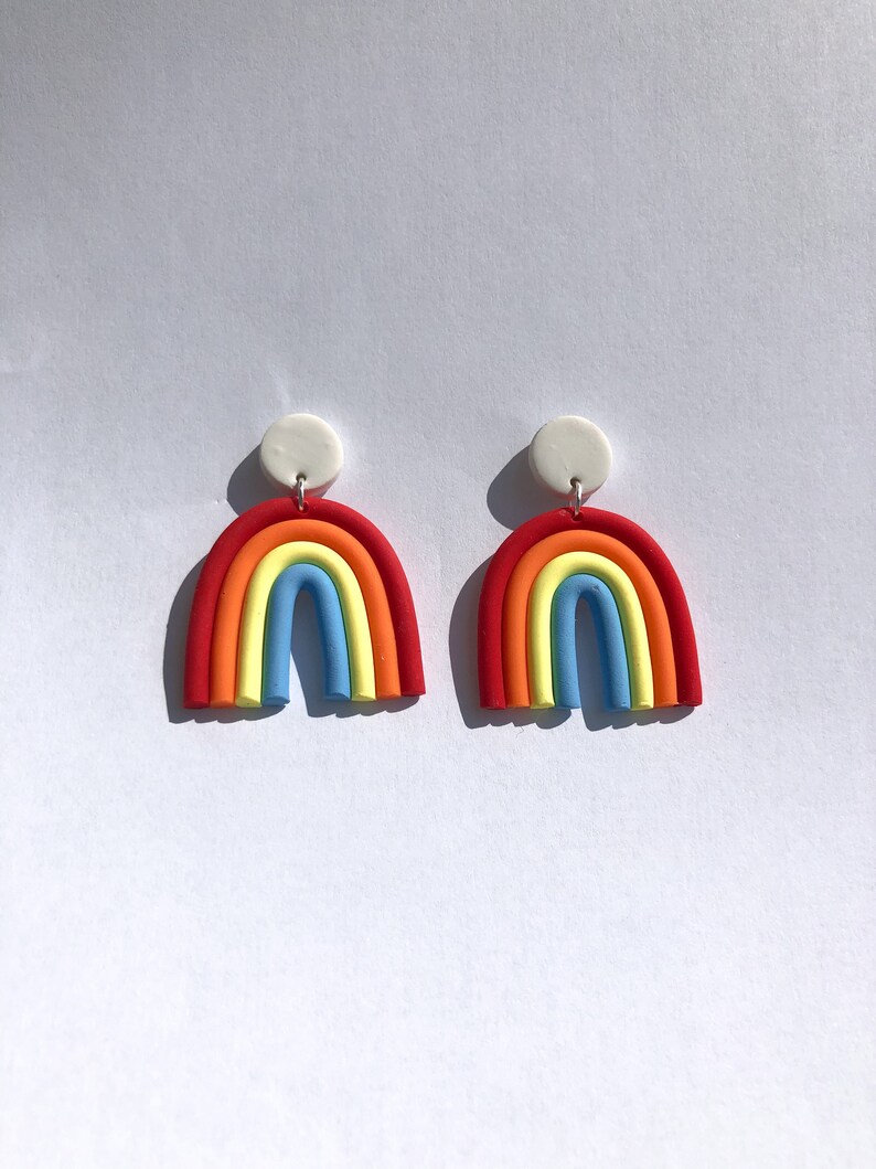 Classic Colorful Rainbow Clay Earrings