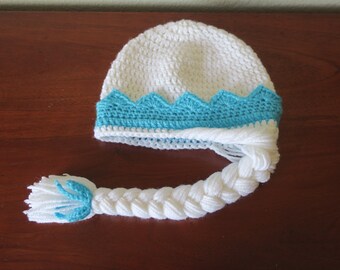 elsa hat with braid
