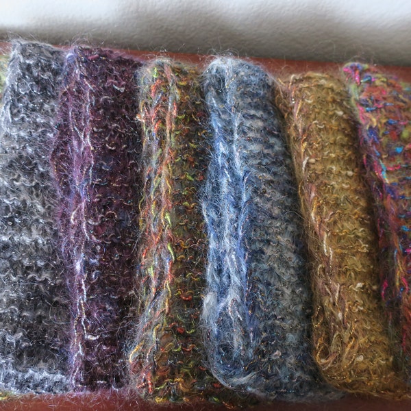 Mohair Scarves red green purple yellow gray gold neckwarmers