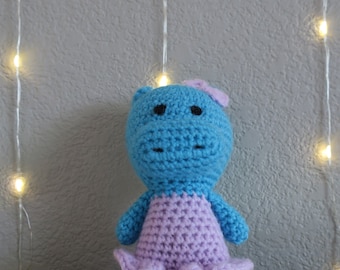 handmade crochet stuffed hippo