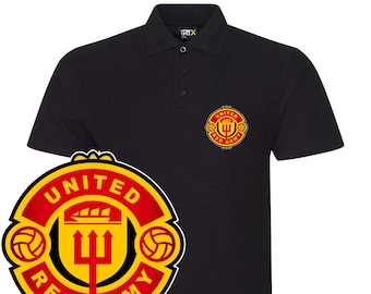 UNITED Red Army Crest Pocket Polo Shirt Mens Fanmade Merchandise Tshirt