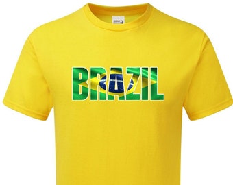 Brasil Flag Tshirt Mens & Womens World Football Rugby Cup Team