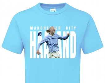 Childrens Erling HAALAND 9 City TSHIRT Fanmade Merchandise Manchester KIDS