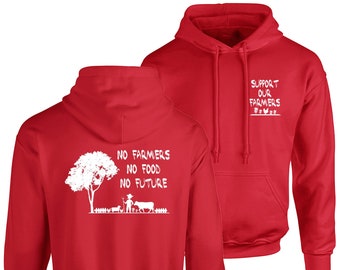 No FARMERS No FOOD No FUTURE (Back & Front Print) Adult Hoodie