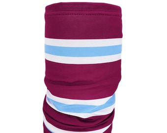 Claret White and Sky Blue Snood Neck Warmer Adult & Kids Soft Lightweight Comfortable Scarf