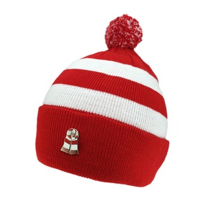 Red and white bobble hat uk outlet