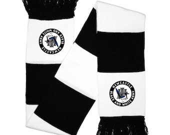 Newcastle Crest SCARF Fanmade Merchandise Printed Logo Black and White Army